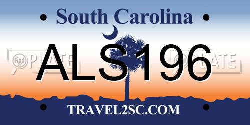ALS196 South Carolina License Plate