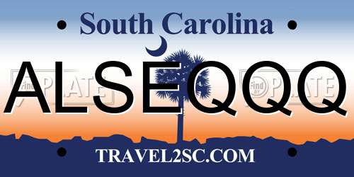 ALSEQQQ South Carolina License Plate