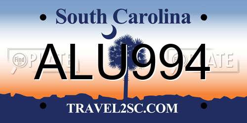 ALU994 South Carolina License Plate