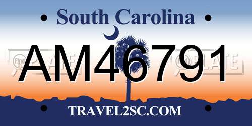 AM46791 South Carolina License Plate