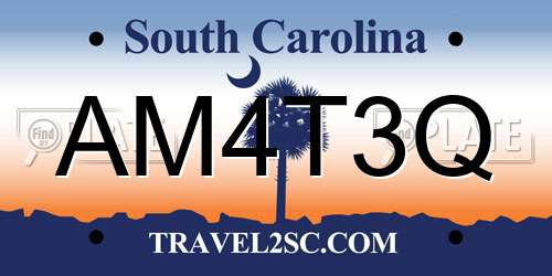 AM4T3Q South Carolina License Plate
