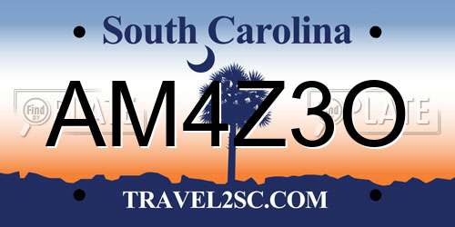 AM4Z3O South Carolina License Plate