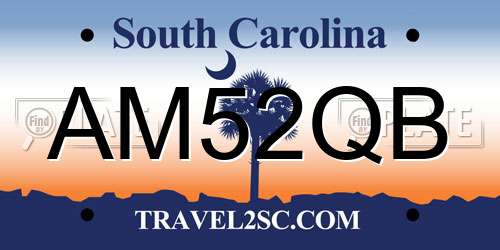 AM52QB South Carolina License Plate