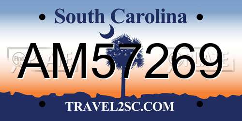 AM57269 South Carolina License Plate