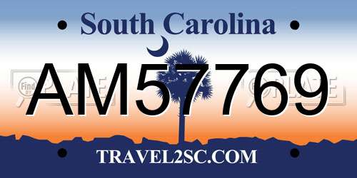 AM57769 South Carolina License Plate
