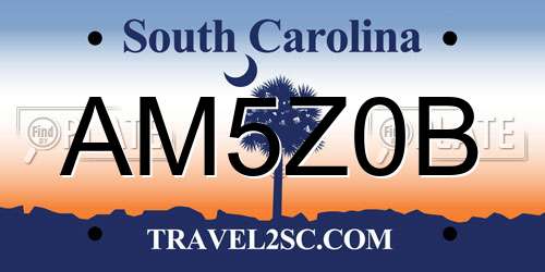 AM5Z0B South Carolina License Plate