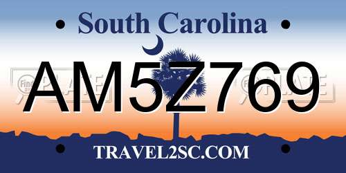 AM5Z769 South Carolina License Plate