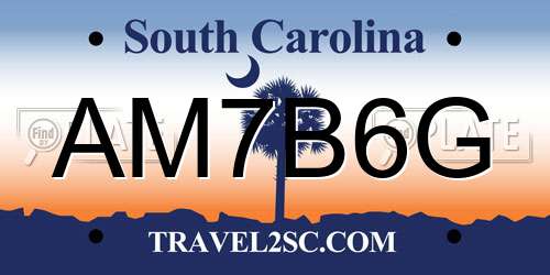 AM7B6G South Carolina License Plate