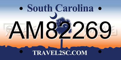 AM82269 South Carolina License Plate