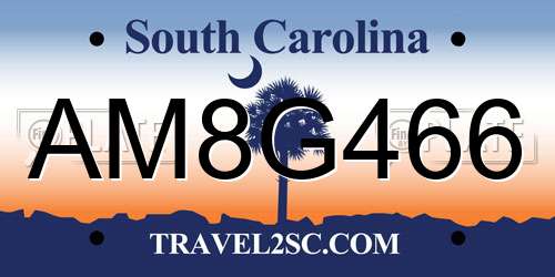 AM8G466 South Carolina License Plate
