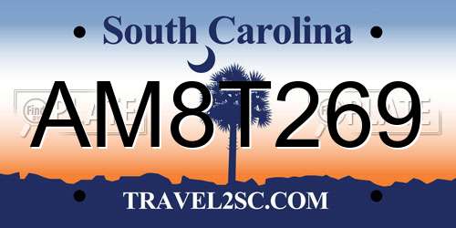 AM8T269 South Carolina License Plate