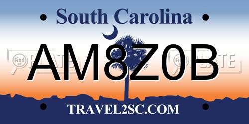 AM8Z0B South Carolina License Plate