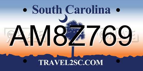AM8Z769 South Carolina License Plate