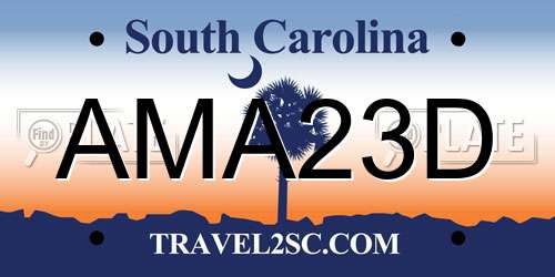 AMA23D South Carolina License Plate