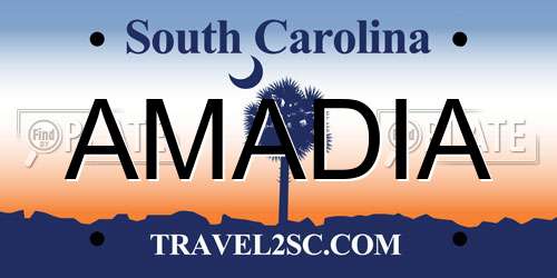 AMADIA South Carolina License Plate