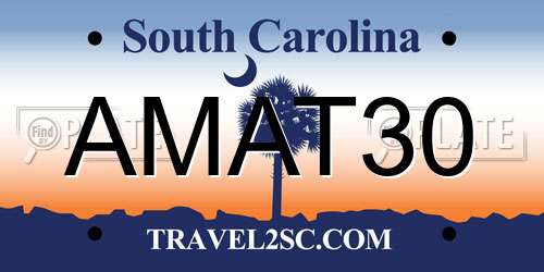 AMAT30 South Carolina License Plate