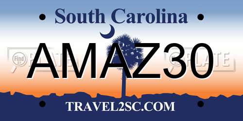 AMAZ30 South Carolina License Plate