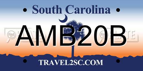 AMB20B South Carolina License Plate