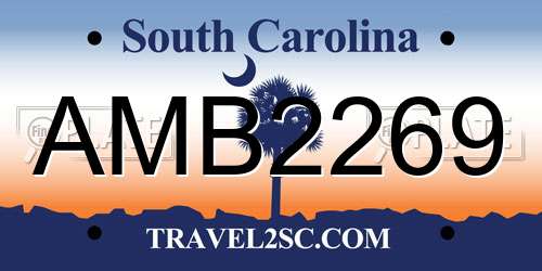 AMB2269 South Carolina License Plate