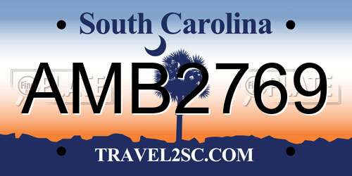 AMB2769 South Carolina License Plate