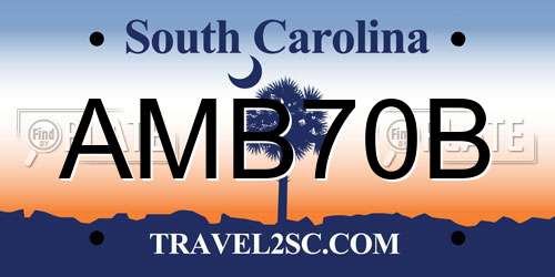AMB70B South Carolina License Plate