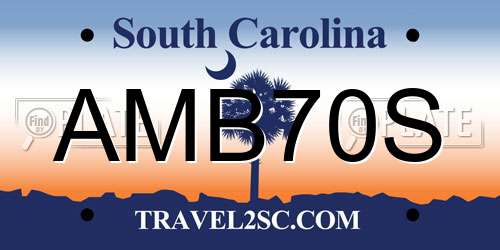 AMB70S South Carolina License Plate