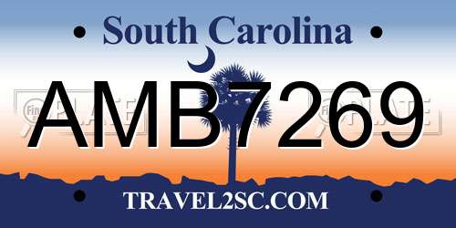 AMB7269 South Carolina License Plate
