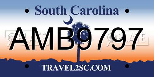 AMB9797 South Carolina License Plate