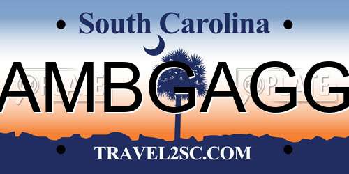 AMBGAGG South Carolina License Plate
