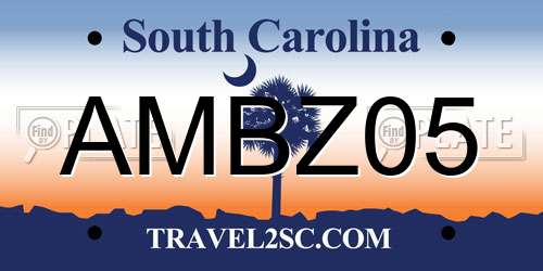 AMBZ05 South Carolina License Plate