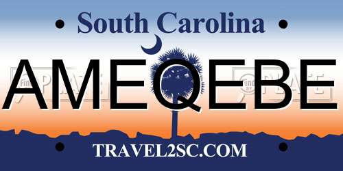AMEQEBE South Carolina License Plate