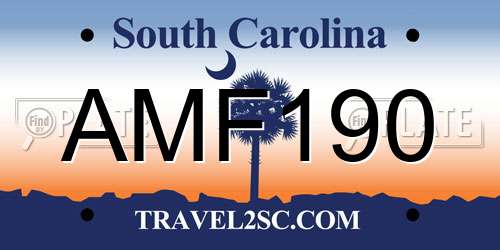 AMF190 South Carolina License Plate