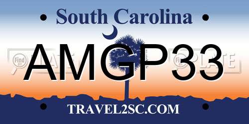 AMGP33 South Carolina License Plate