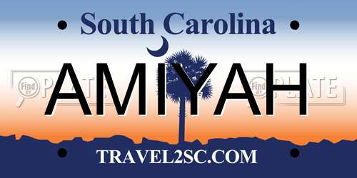AMIYAH South Carolina License Plate