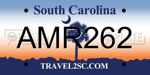 AMR262 South Carolina License Plate
