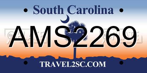 AMS2269 South Carolina License Plate