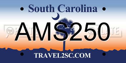 AMS250 South Carolina License Plate