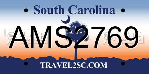 AMS2769 South Carolina License Plate
