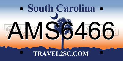 AMS6466 South Carolina License Plate