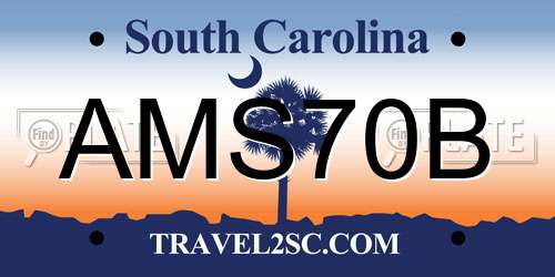 AMS70B South Carolina License Plate