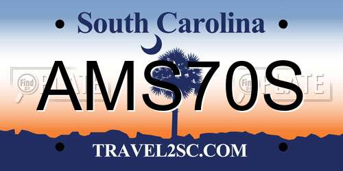 AMS70S South Carolina License Plate