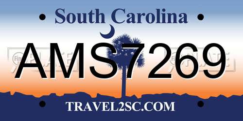 AMS7269 South Carolina License Plate