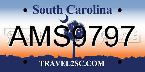 AMS9797 South Carolina License Plate