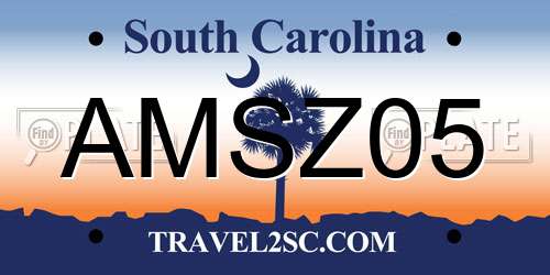 AMSZ05 South Carolina License Plate