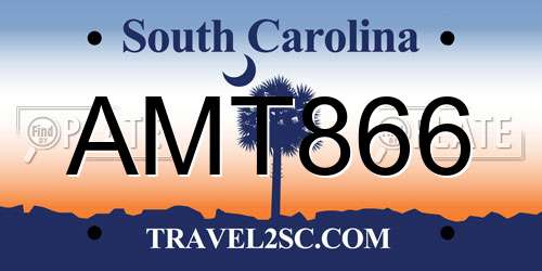 AMT866 South Carolina License Plate