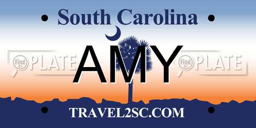 AMY South Carolina License Plate