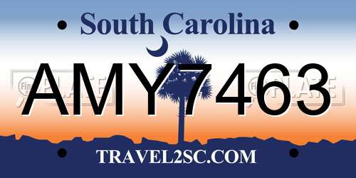 AMY7463 South Carolina License Plate