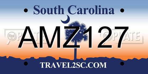 AMZ127 South Carolina License Plate