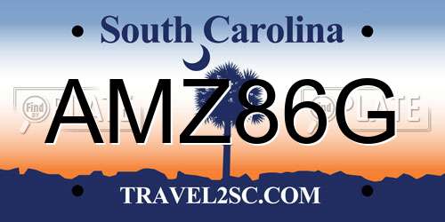 AMZ86G South Carolina License Plate