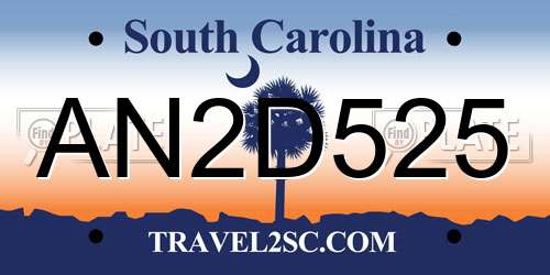 AN2D525 South Carolina License Plate